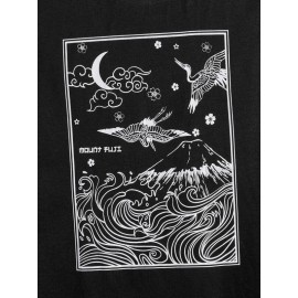 Men Crane and Graphic Print Top