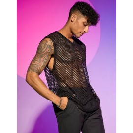 Men Hollow Out Tank Top