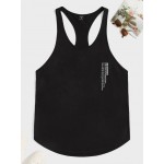 Men Slogan Graphic Racer Back Tank Top