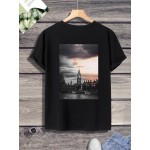 Men Building & Letter Graphic Tee