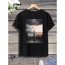 Men Building & Letter Graphic Tee