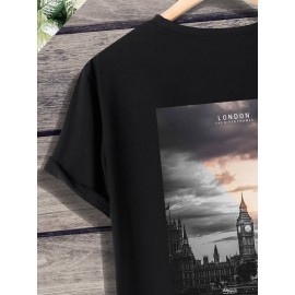 Men Building & Letter Graphic Tee