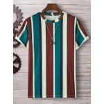 Men Random Striped Print Tee
