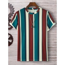 Men Random Striped Print Tee