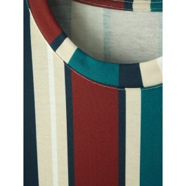 Men Random Striped Print Tee