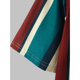 Men Random Striped Print Tee