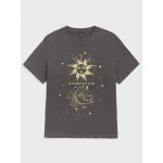 Extended Sizes Men Sun & Moon Print Tee