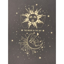 Extended Sizes Men Sun & Moon Print Tee