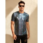 Men Holographic Crocodile Print Tee