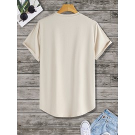 Men Cartoon Banana Print High Low Hem Tee
