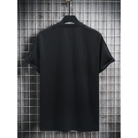 Men Japanese Letter & Food Print Tee
