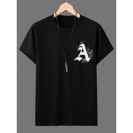 Men Floral And Letter Graphic Tee