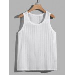 Men Solid Sheer Tank Top