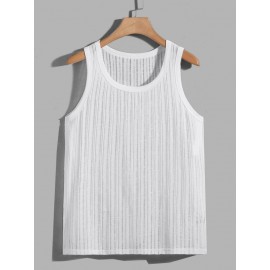 Men Solid Sheer Tank Top