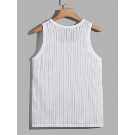 Men Solid Sheer Tank Top