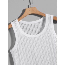 Men Solid Sheer Tank Top