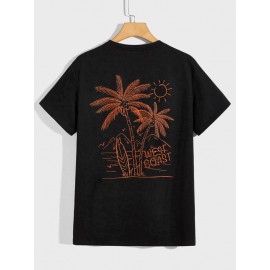 Men Palm Tree & Letter Graphic Tee