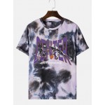 Men Tie Dye Skeleton & Slogan Graphic Tee
