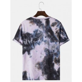 Men Tie Dye Skeleton & Slogan Graphic Tee