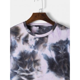Men Tie Dye Skeleton & Slogan Graphic Tee