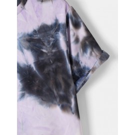 Men Tie Dye Skeleton & Slogan Graphic Tee