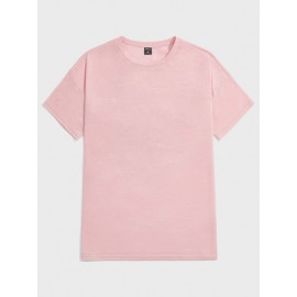 Men Cartoon Face & Letter Graphic Drop Shoulder Tee