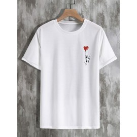 Men Panda And Heart Print Tee