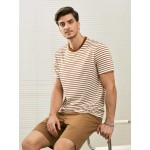 Men Striped Print Tee
