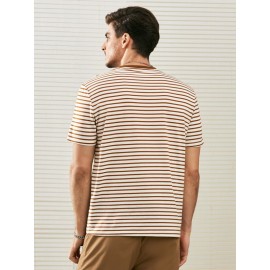 Men Striped Print Tee