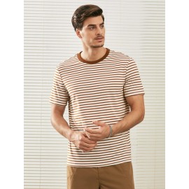 Men Striped Print Tee