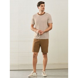 Men Striped Print Tee