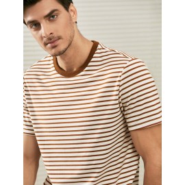 Men Striped Print Tee