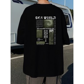 Men Slogan Graphic Drop Shoulder Tee