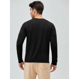 Men Solid Round Neck Tee