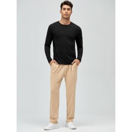 Men Solid Round Neck Tee