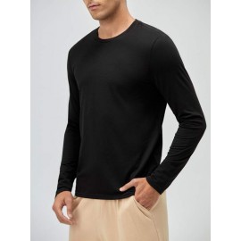 Men Solid Round Neck Tee