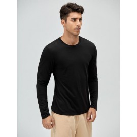 Men Solid Round Neck Tee