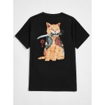 Guys Cat Print Tee