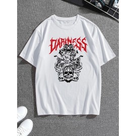 Men Skull And Letter Graphic Tee