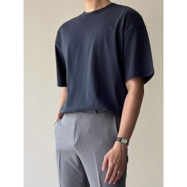 Men Drop Shoulder Solid Tee