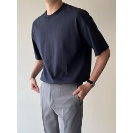 Men Drop Shoulder Solid Tee