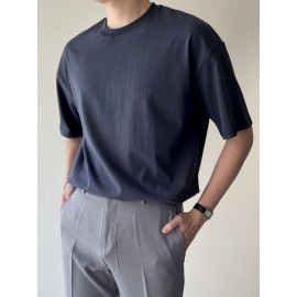 Men Drop Shoulder Solid Tee