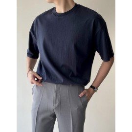 Men Drop Shoulder Solid Tee