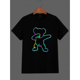 Men Reflective Bear Print Tee