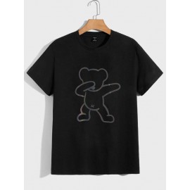Men Reflective Bear Print Tee