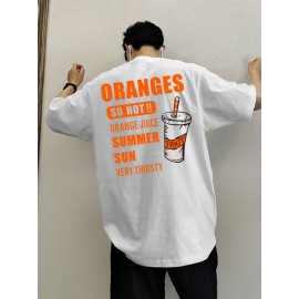 Men Slogan & Drink Print Tee