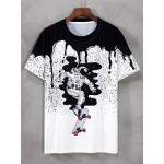 Men Spaceman Print Colorblock Tee