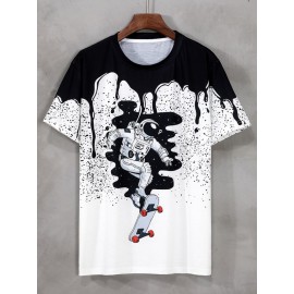 Men Spaceman Print Colorblock Tee